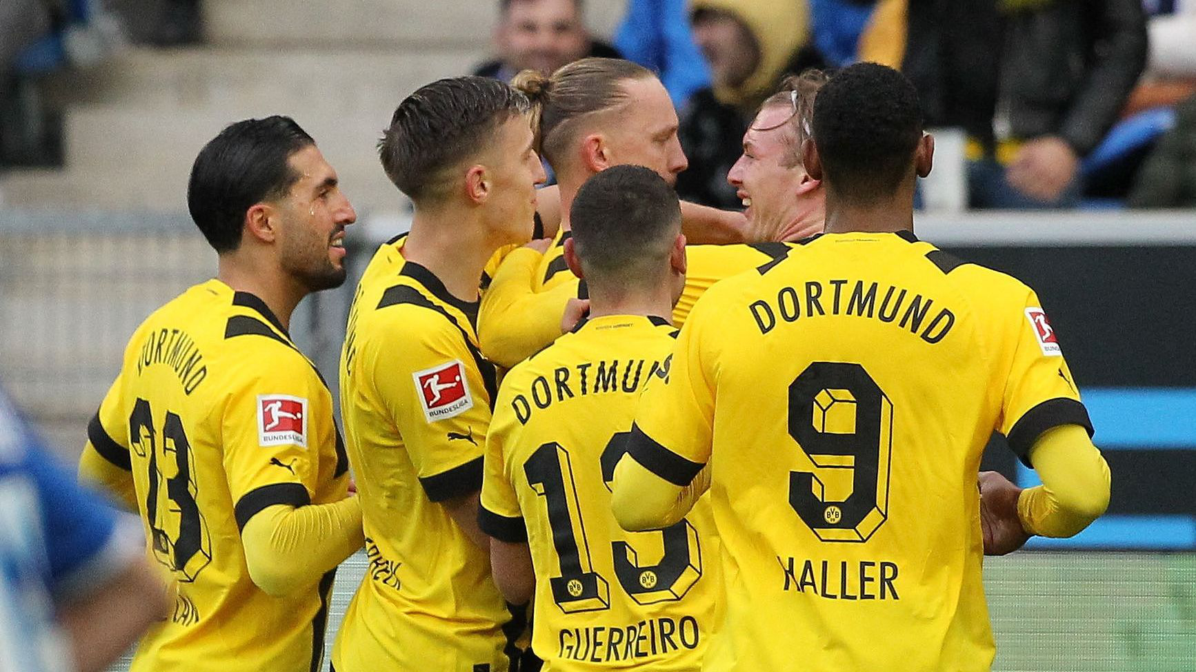 多特蒙德德甲击败霍芬海姆阿德耶米反击破门